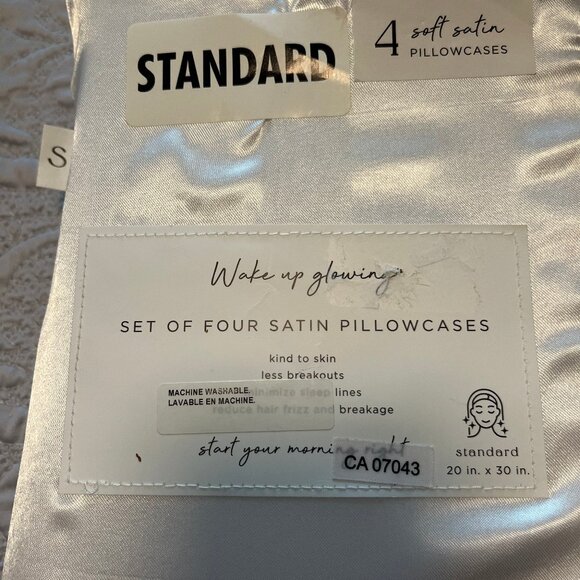 4 White Satin PIllow Cases - Picture 3 of 3